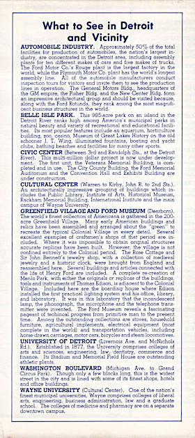 Texaco Travel Map 1954 Gas Service Station Detroit Michigan Cleveland OH Vintage