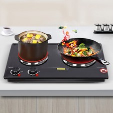 Elektrische Kochplatte 2500W Doppelkopf-Elektroherd mit 6 Temperatureinstellung