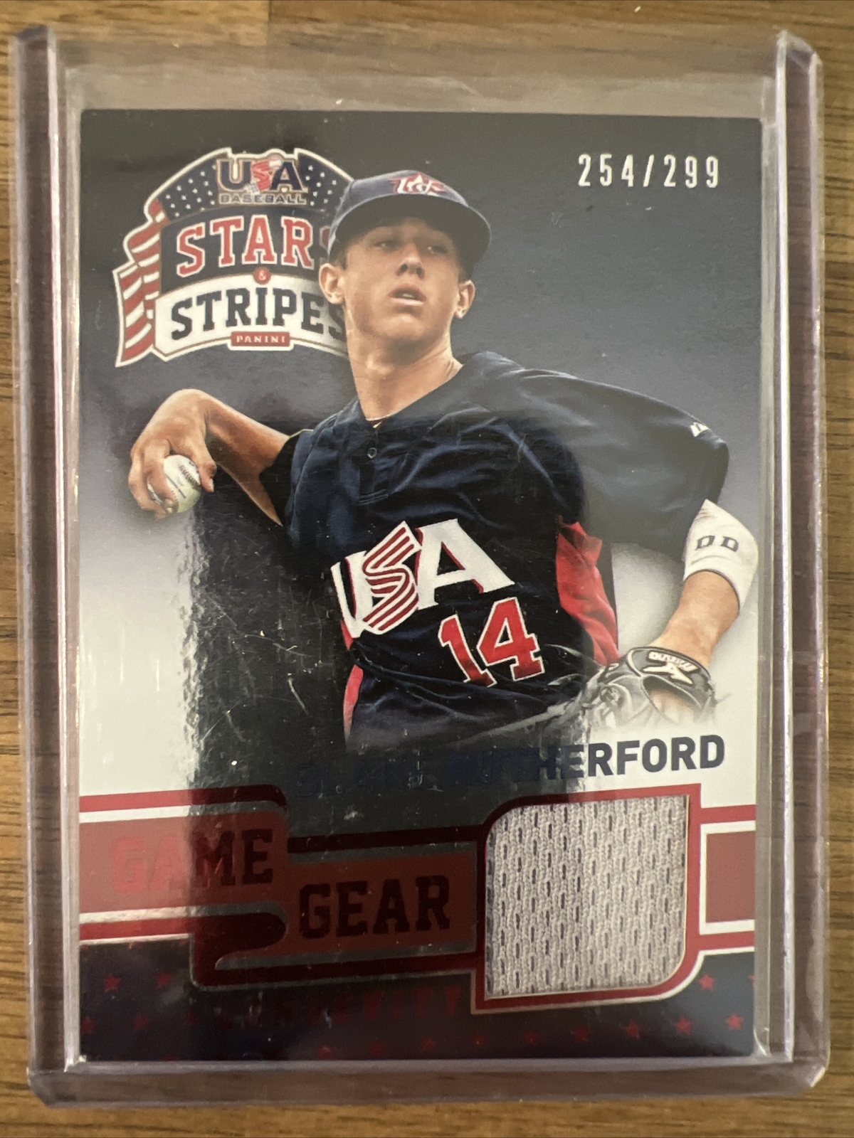 Blake Rutherford - 2015 Panini USA Baseball Stars & Stripes Game Gear 13 GU /299