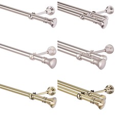 Gardinenstange 19mm Ein,-Zweil&auml;ufig:Edelstahl Chrom-Matt Antik-Gold 120-600_MX4