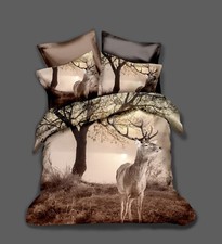 3D Elk Tree Quilt Cover Set Duvet Cover Bedding Pillowcases