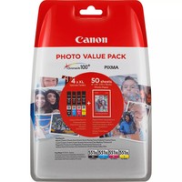 Canon CLI-551XL B/C/M/Y Tinten Mit Hoher Reichweite + Fotopapier – Value Pack