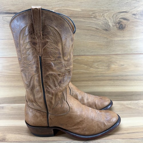 Botas de vaquero occidental de cuero tostado RIOS of Mercedes para hombre Pinto Ranch talla 9,5 - Imagen 5 de 12