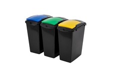 Image of Addis Recycling 40 Litre Set of 3 Waste Utility Plastic Bins 518700ebay