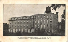 FASHION KNITTING MILL original antique postcard ARCADE NEW YORK NY factory