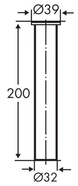 Bördelrohr, gerade, Abflussrohr, chrom - Bild 2 von 2