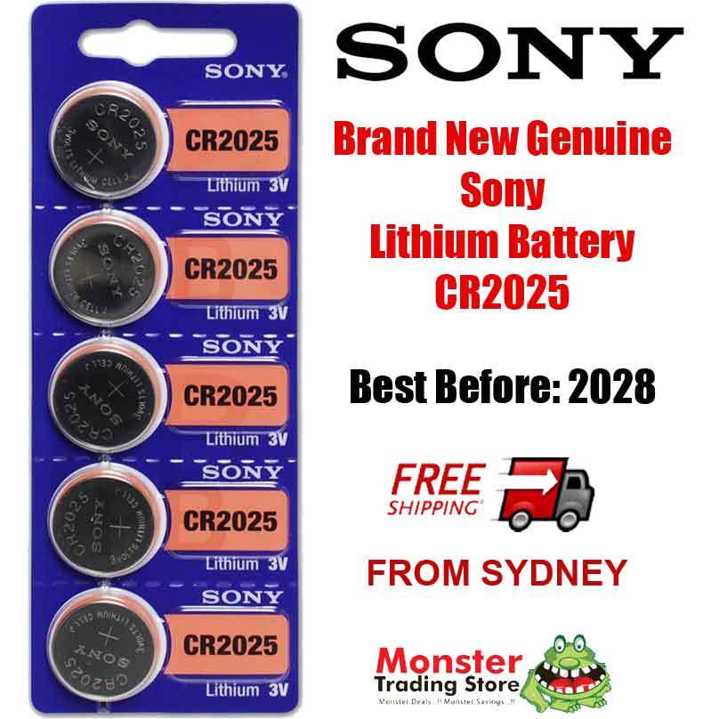 5 PCS SONY CR2025 3V LITHIUM BUTTON COIN BATTERY USE BY 2028 eBay
