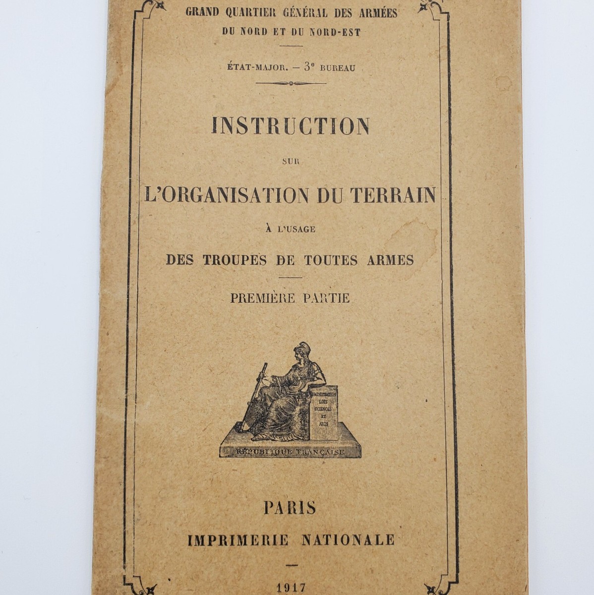 WW1 Original French warfare 1917 training manual book infantry