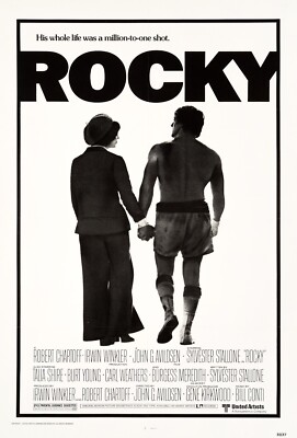 世界堂　額縁　映画「Rocky」ポスター付き 1976 Rocky Movie Poster 11X17 Rocky Balboa Italian Stallion Apollo