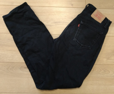 Vintage 80s Levi's 521 Black Herren Pre-Owned Used Jeans W33 L36 1985 100% Baumwolle