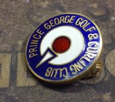 Prince George Golf & Curling Club vintage pin badge