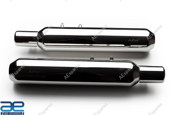 2X AEW Auspuff Endtopf Edelstahl FüR Royal Enfield Super Meteor 650 @Re-image