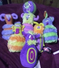 Melissa Doug Monster Plush Bowling Game 6 Wacky Pins 1 Silly Stuffed Ball
