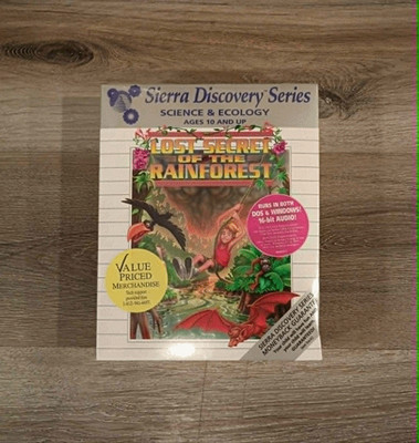 Lost Secret Of The Rainforest Sierra 3.5'' Disk PC Big Box SEALED RARE 1993