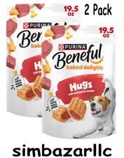 Purina Beneful Baked Delights Hugs Dog Treats, Real Beef & Cheese, 19.5 oz, 2pk