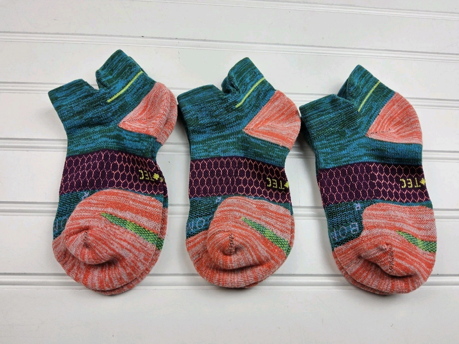 Bombas Hex-Tec Athletic Ankle Socks Lot Of 3 Pairs Size S