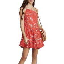 NWT FREE PEOPLE Women’s All Mine Red Floral Mini Shift Dress M, Bohemian,  Fairy