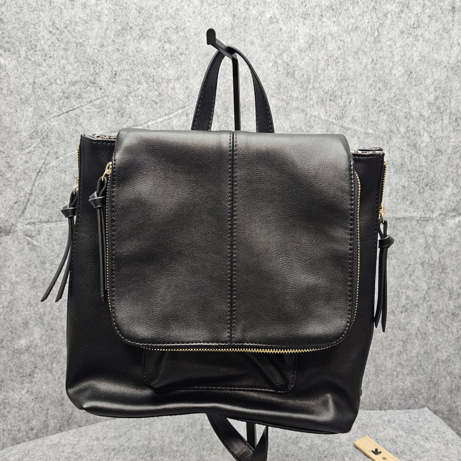 I.N.C. Convertible Backpack Hand Bag Black Elliah International Concepts