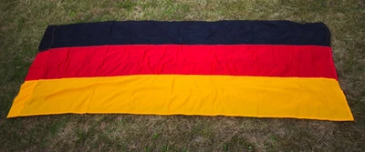 Deutschland Fahne 2,50 x 1,00 Meter Stoff genäht, WM Fan Fahne - Bild 1 von 2
