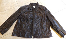 CLEARANCE Dress Barn Women's 3X Leather Look Straight Cut LS Zip Front Jacket
