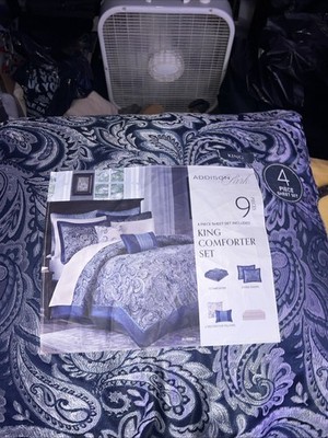 NEW Addison Park Aubrey 9 Piece Comforter Set, Queen. Navy