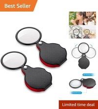 Portable Mini Magnifying Glass - 2PCS 1.96" Optical Lenses for Reading  Hobbies