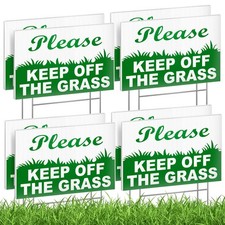 8-Pack Keep Off Grass Signs for Yard, 6x9 Double-Sided Coroplast Lawn Signs w...