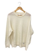 WACKO MARIA Knit Sweater Thin L Acrylic WHT Solid 22FW WMK KN05