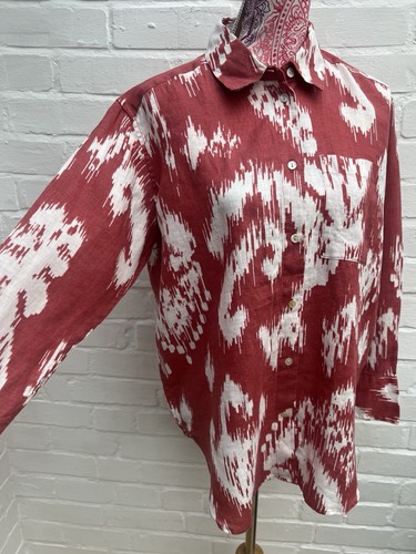 Nueva Blusa M&S Lino Puro Reino Unido 8 Sienna Blanca Manga Larga Camisa Top Verano - Imagen 2 de 12