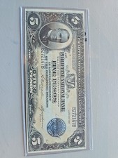 1921 5 PESO PHILIPPINES NATIONAL BANK MCKINLEY VIGNETTE