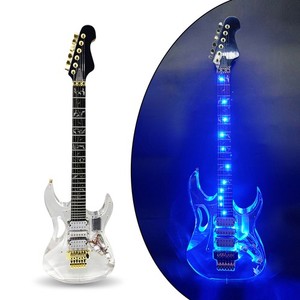 LED Guitare électrique légère Col érable Corps acrylique Crystal Guitare Sweet Sound nouveau