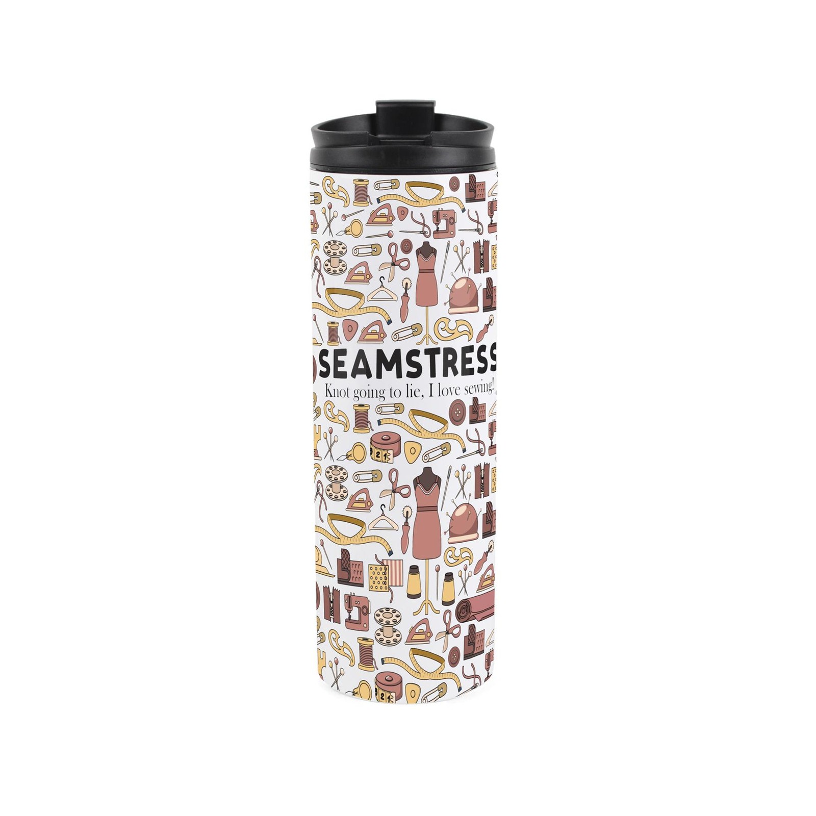 Seamstress Travel Flask - Novelty Sewing Gifts - Reusable Stainless Steel Flask