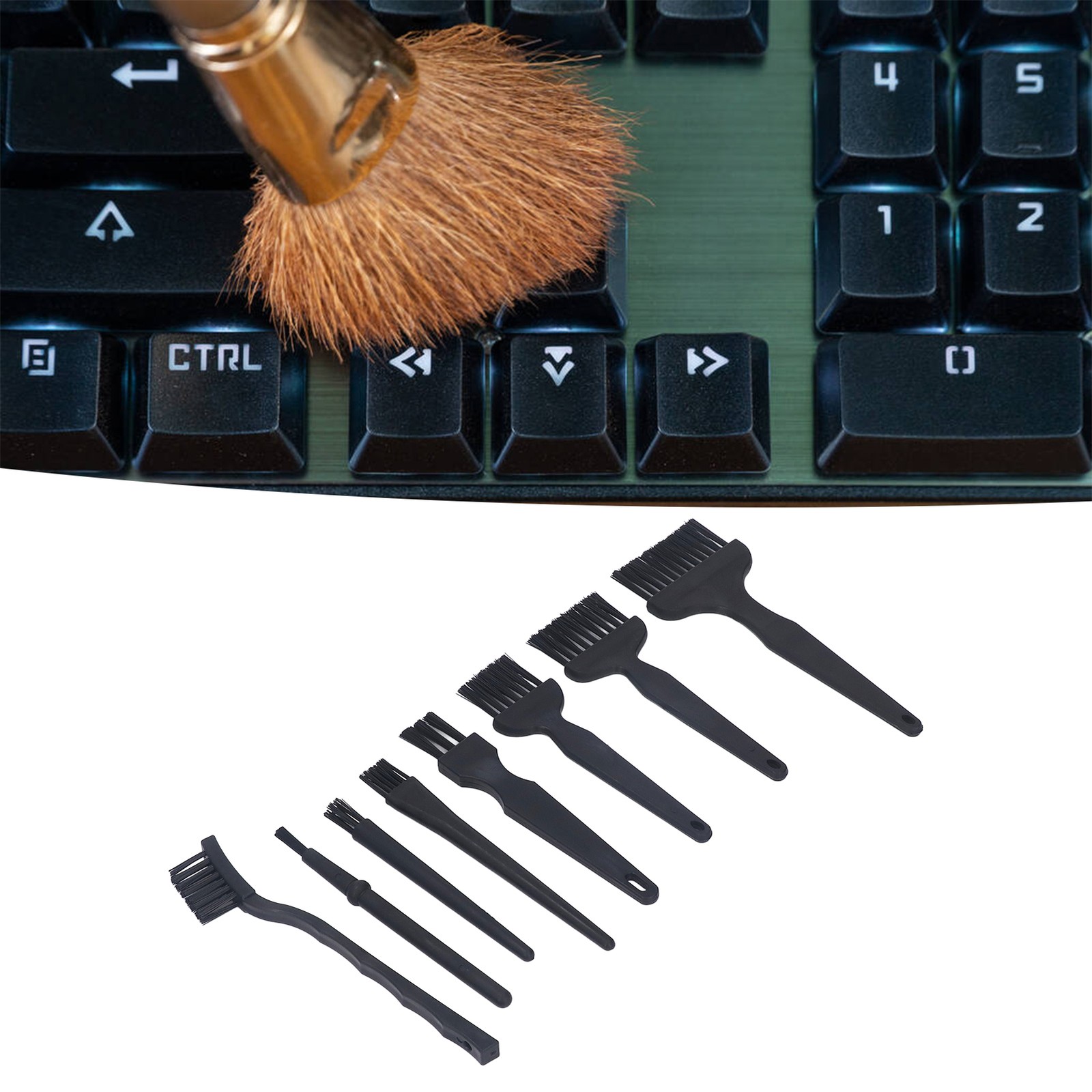 8Pcs Non Static Brushes Handle Electronics Computer Keyboard Cleaning Brush Kit♡
