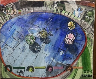 Fuzion Frenzy Sumo Painting 20x24