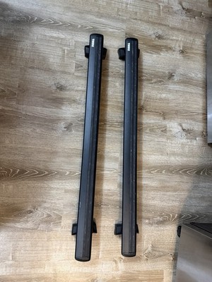(2) THULE EVO WINGBAR BLACK ROOF RACK  48  !! READ !