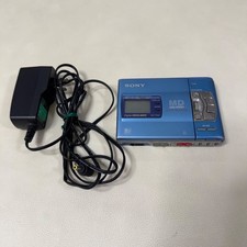 Sony MZ-R50 MD Walkman Portable MiniDisc Recorder Blue w AC Adapter