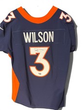 Russell Wilson Signed Nike Denver Broncos #3 Navy Jersey Autographed