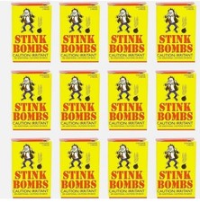 1 CASE OF GLASS STINKY STINK BOMBS 36 TOTAL Joke Prank Nasty Smelly Gag Fart