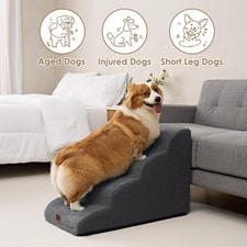 Curved Dog Stairs Ramp 3/4/5 Step Non Slip Indoor Pet Steps for Small Dogs Cats