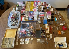 Huge Lot Vintage Sewing Accessories, Tools, Needles, Buttons, Thread, Attachment
