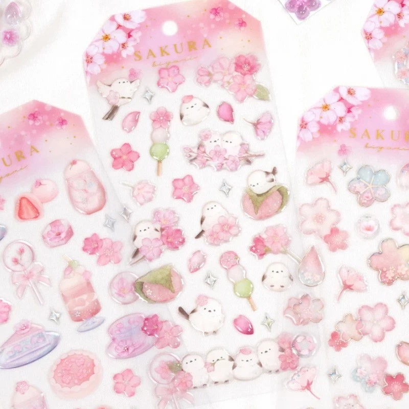 Сакура - гель наклейки наклейки вишневый цветок торт розовый манга Японии новый - Изображение 2 из 3