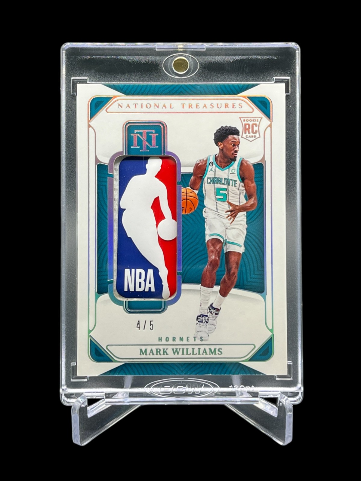 2022-23 Panini National Treasures Mark Williams Rookie Logoman /5 #RL-MCW view 3