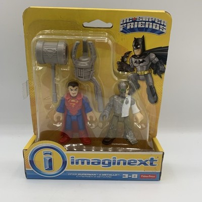 Neu Fisher Price Imaginext Spielzeug DC Super Friends Superman und Metallo Figuren