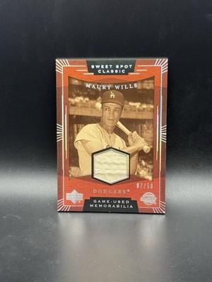 2004 UD Sweet Spot Classic Maury Wills PANTS Relic /50 Los Angeles Dodgers HOF  