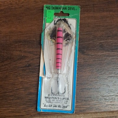 Vintage Wigston's Big Tasmanian Devil pink 26g Australia Fishing Lure 