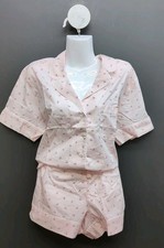 Victoria Secret Heritage Cotton Short Pajama 2 Piece Set M Purest Pink