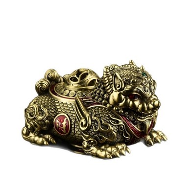 Original Zippo Pixiu Feuerzeug Luminous 3D Antique Gold Feng Shui Geschenkbox