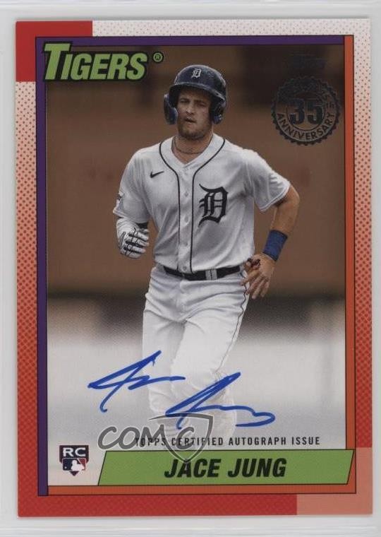 2025 Topps 1990 Topps Baseball Gold 45/50 Jace Jung #90A-JJU Rookie Auto RC