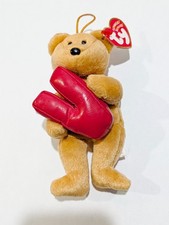 Ty Alphabet Beanie Baby  LETTER V the Bear (5.5 Inch) NEW MWMT Plush Stuffed Toy
