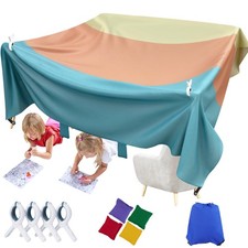 Magic Kids Fort Building Kit, Large Blanket Fort Making Kit Clips Portable Play